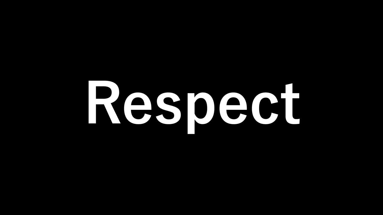 Respect text animation message motion graphics