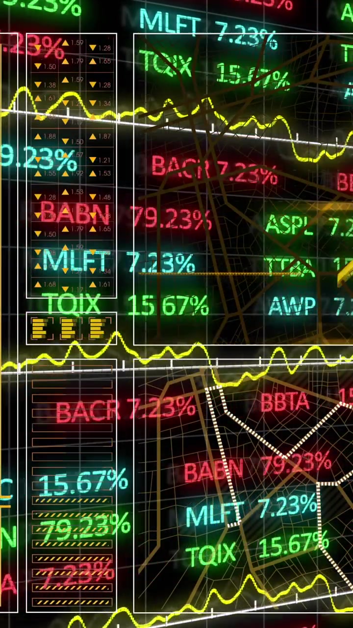 Animazione dell'elaborazione dati su sfondo nero