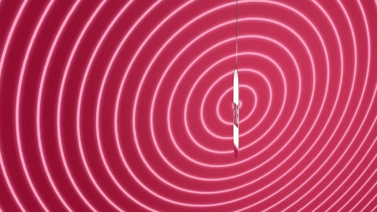 빨간색 배경에  ⁇ 색 원 위에 판매 텍스트의 애니메이션