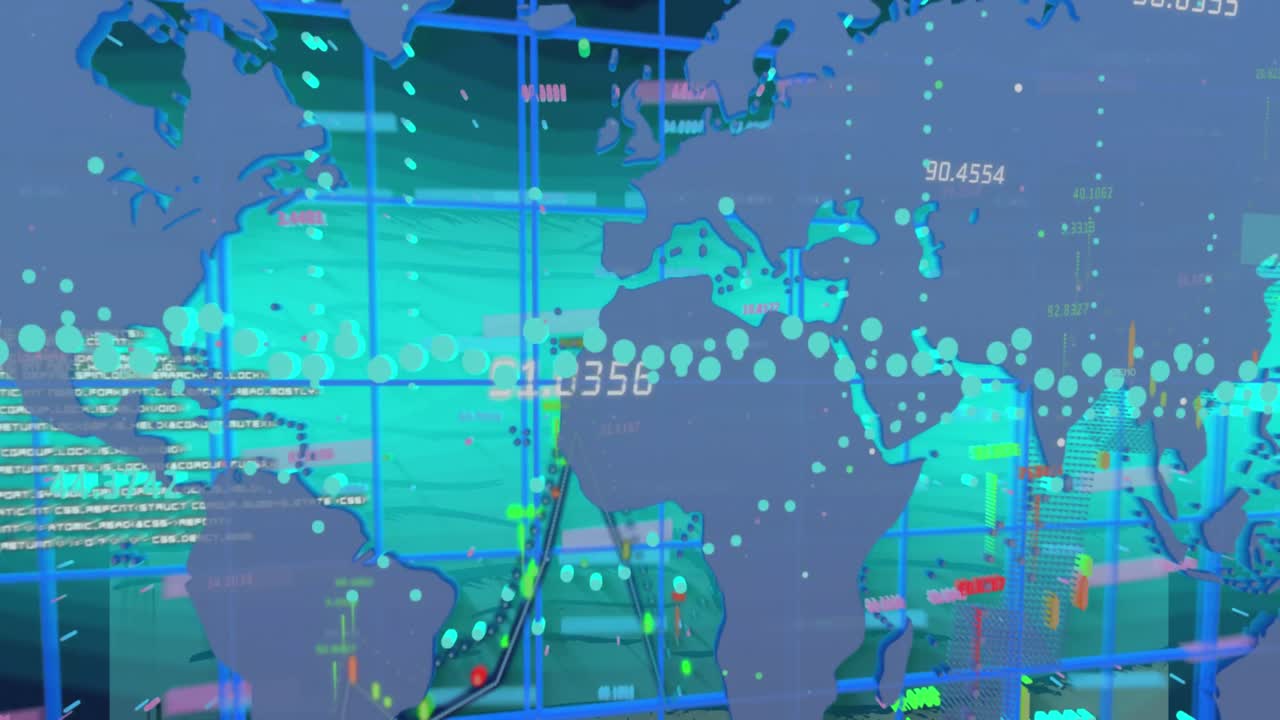 ⁇ 색 배경 위의 데이터 처리 애니메이션