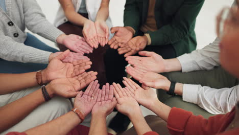 Group,-palm-or-hands-in-circle-for-support