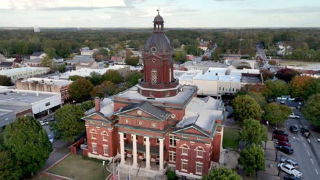 aerial orbit of courthouse in newnan georgia