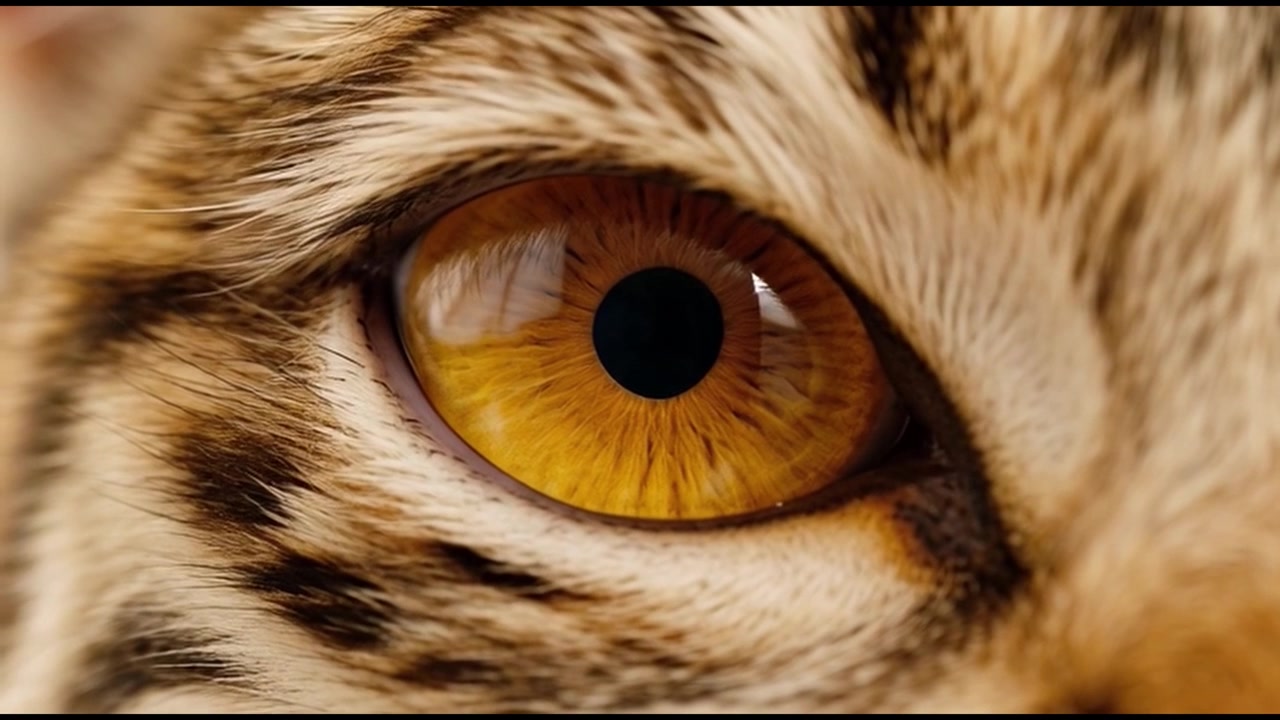Close-up extremo do olho de um gato doméstico