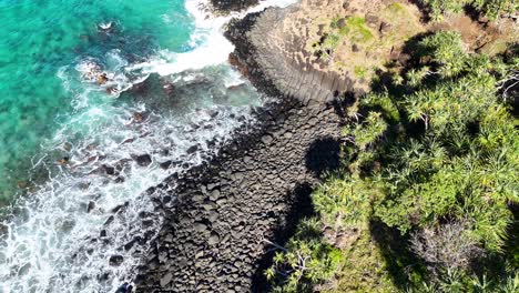 aerial view of unique volcanic rock formations