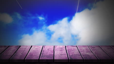 cubierta de madera y cielo