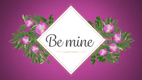 animation of be mine on purple background