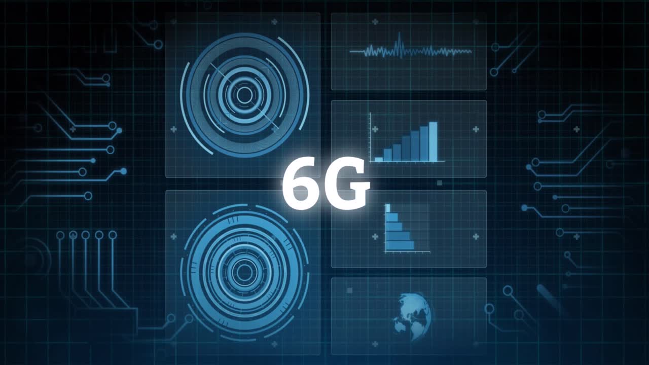 Animation of digital interface over dark background