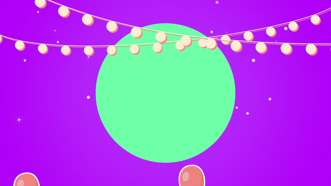 primer plano animado texto de feliz cumpleaños con globo de colores 1