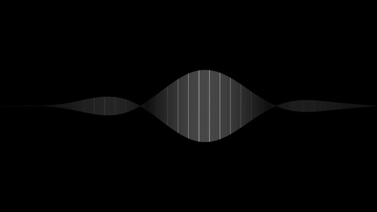 Animated White Audio Waveform on Black Background