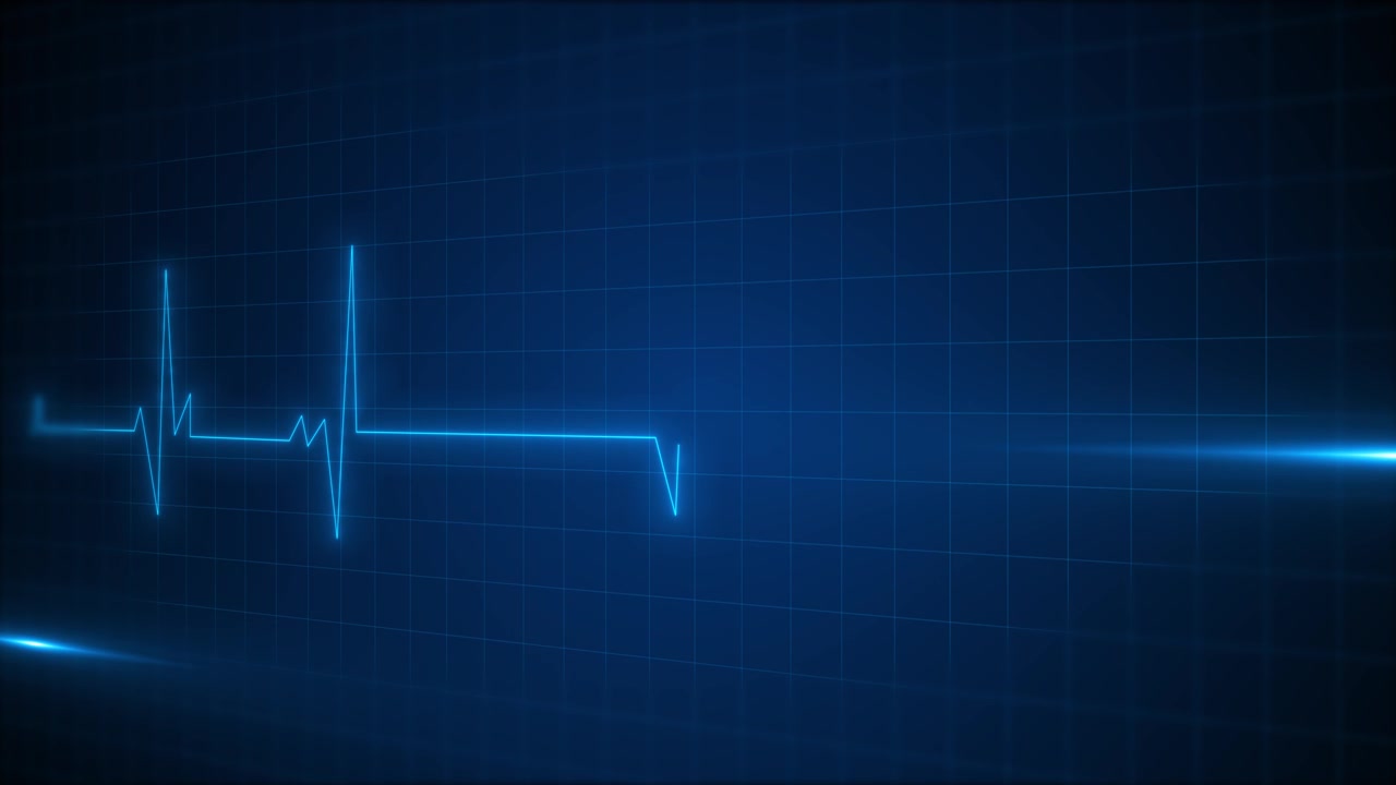 Sfondo medico blu con impulso ECG, texture a griglia di linea cardiaca, stile monitor ospedaliero pulito, salute