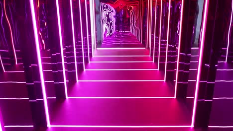 sala caleidoscópica con luces de colores que se reflejan en los espejos en el centro comercial youseum westfield de los países bajos