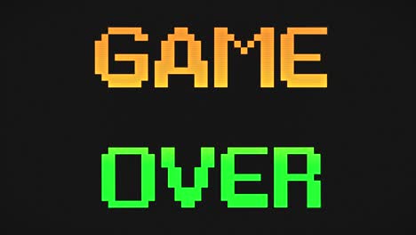 game over screen orange and green colors