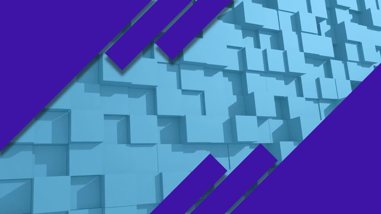 animación de formas púrpuras sobre un fondo azul 3d abstracto.