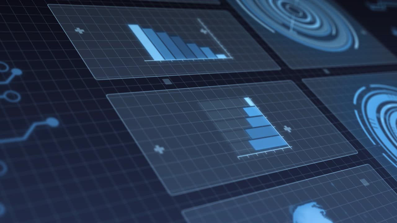 animación del registro de estadísticas y el escaneo de ámbitos en pantallas sobre cuadrícula