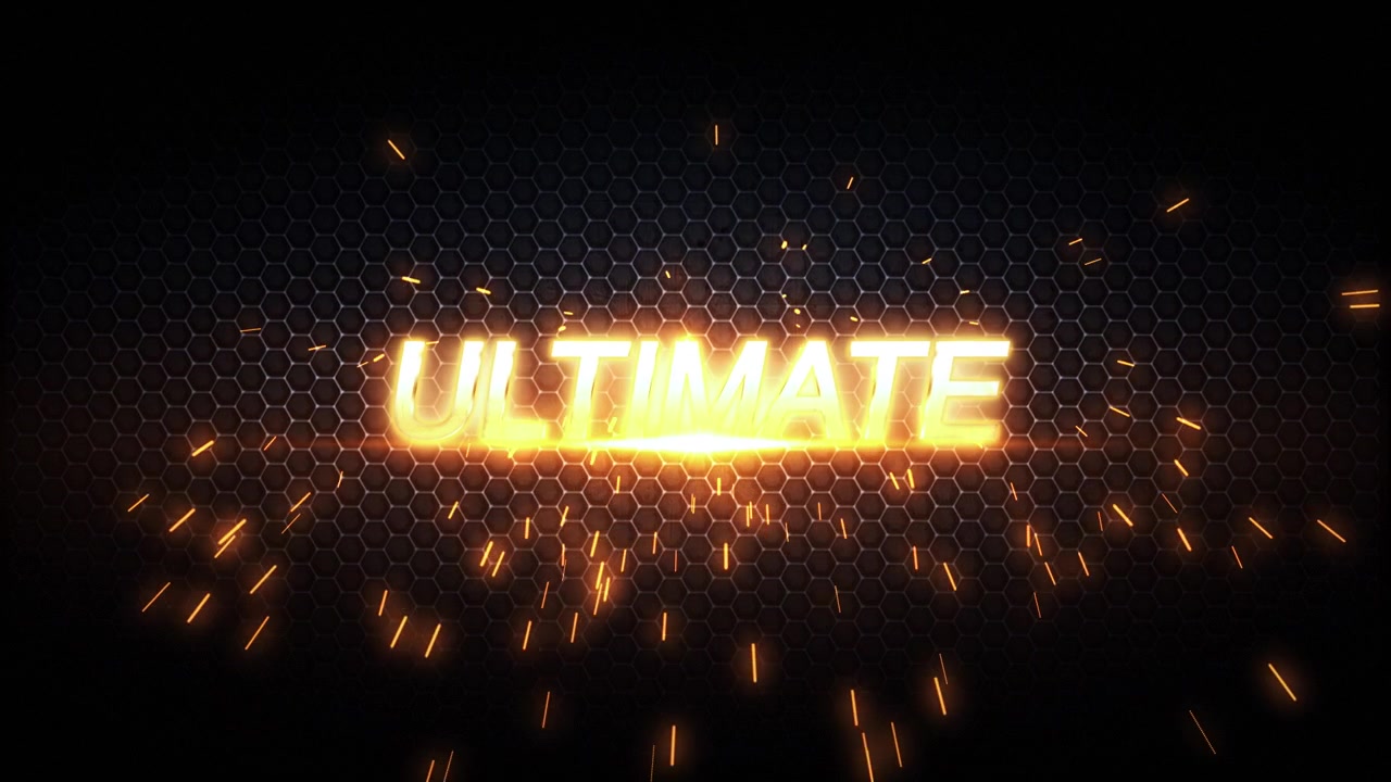 Dynamic Glowing Text and Logo Reveal on Hexagonal Grid