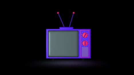 rotating retro television 3d mock up, seamless looping animation