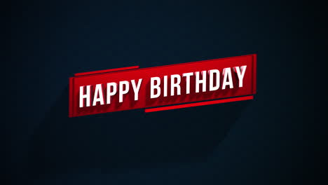 texto moderno de feliz cumpleaños en cinta roja degradada