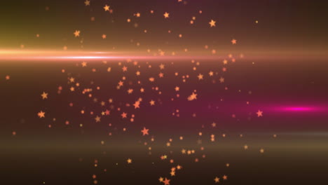 Glowing stars and light streaks animation over gradient background