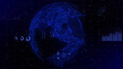 Der-Rotierende-Videohintergrund-Eines-Filmischen-Digitalen-Globus-Zeigt-Das-Land-Malaysia-Im-Zoom