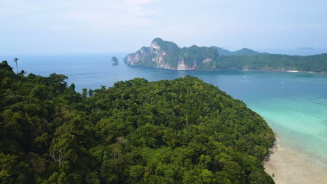 Imágenes-Aéreas-De-La-Isla-Con-Aguas-Turquesas-Cristalinas-En-Tailandia