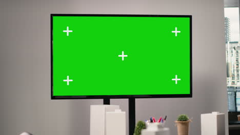 modern empty real estate business space running copy space on tv monitor