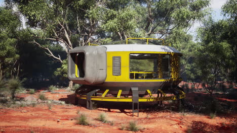 futuristic dome house in a desert landscape