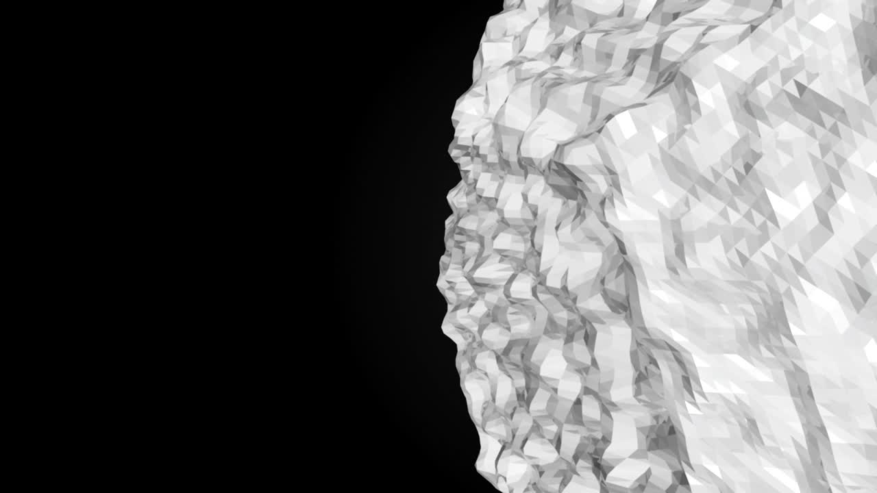 Low poly sphere rotating. Abstract 3d render