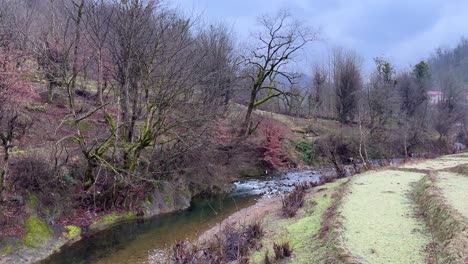 Crystal-clear-fresh-water-stream-comes-from-highland-rainwater-snow-melt-spring-in-highlands-mountain-environment-epic-unique-and-amazing-because-hyrcanian-forest-inscribed-Iran-UNESCO-world-heritage