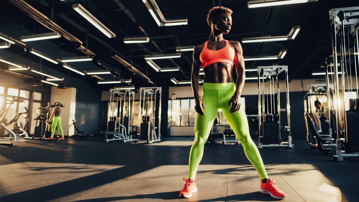Eine fitte Frau im Fitnessstudio