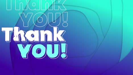 animation of thank you text over shapes