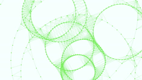 red compleja en 3d de círculos interconectados con líneas y puntos