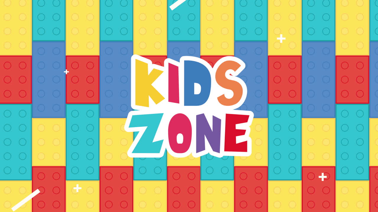 Kids zone lettering with colored letters | Premium Stock Video Footage