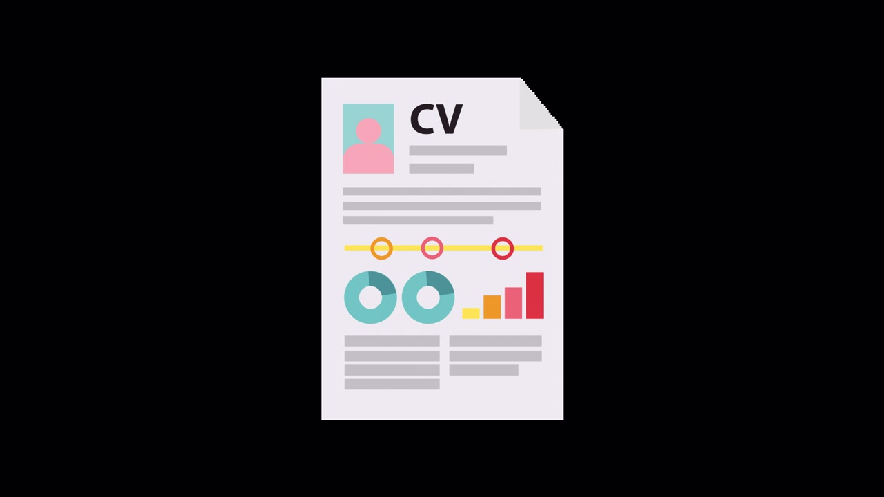Animasi Curriculum Vitae dengan Profil dan Infografis Data