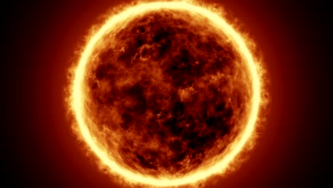 4k superficie solar realista con llamaradas solares, quema del sol aislada en negro con espacio para su texto o logotipo. fondo gráfico de movimiento y animación.