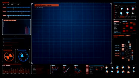 interfaz de visualización digital futurista. gráfico de tecnología, pantalla de datos de operación de computadora.4k película de animación.2.