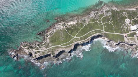 top view aerial of isla mujeres, yucatan, mexico