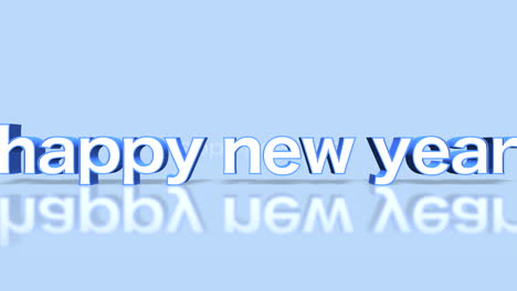 texto de feliz año nuevo rodante en degradado azul