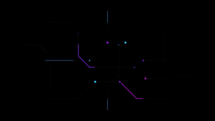 Abstract Digital Network Lines and Glowing Nodes Animation