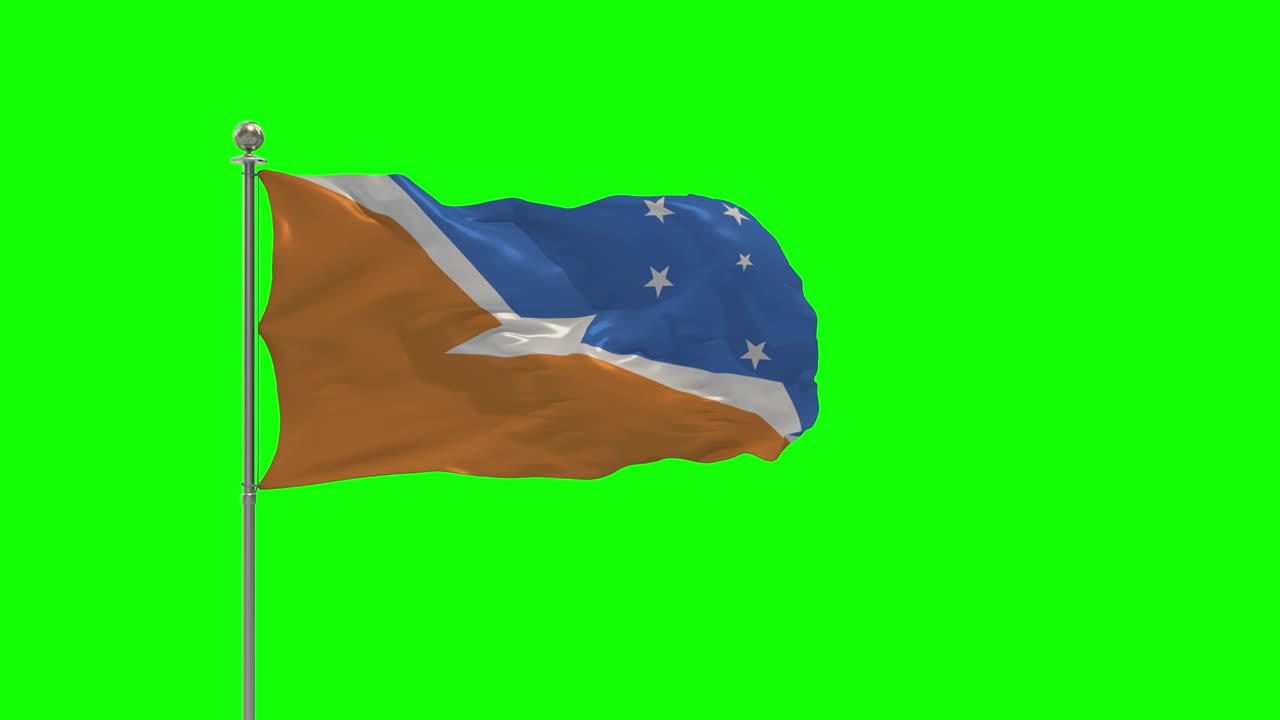 provincia de tierra del fuego argentina ilustración en 3d de la bandera ondeando en un poste