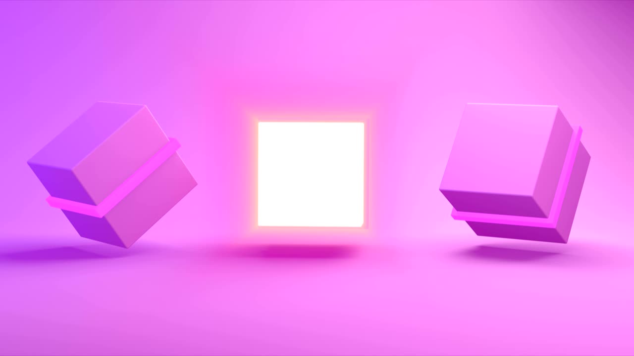 Abstract 3d rendering with cubes, animated background with moving geometric shapes.  Seamless 4k video.