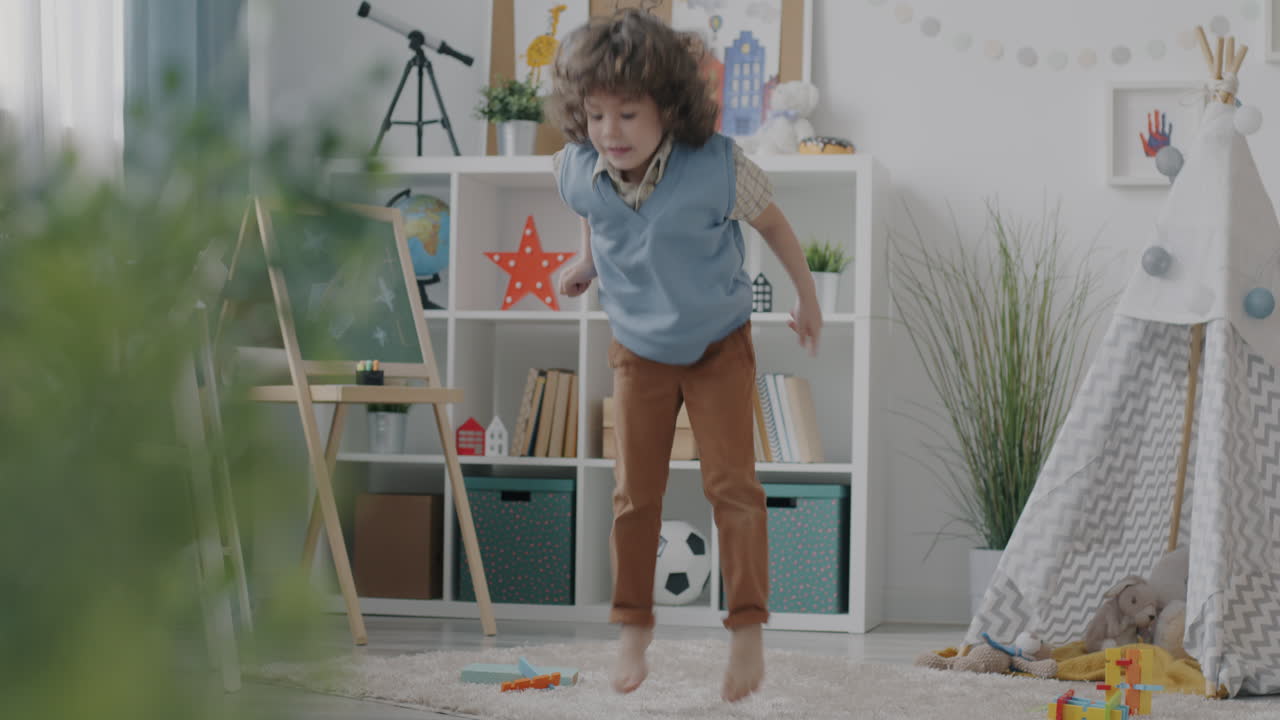 Child Playing in Playroom