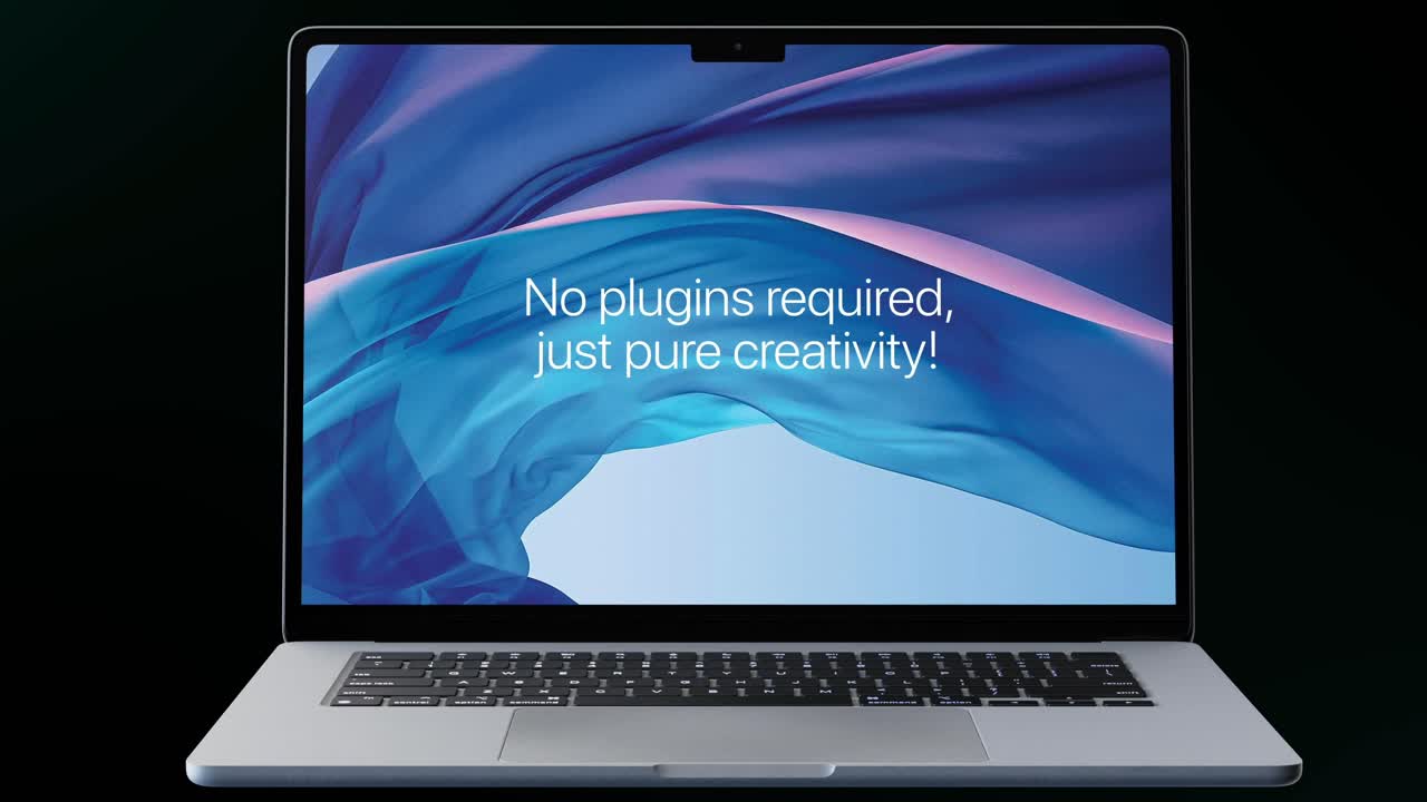Schermo di laptop che mostra un messaggio creativo su sfondo nero