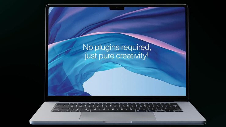 Schermo di laptop che mostra un messaggio creativo su sfondo nero