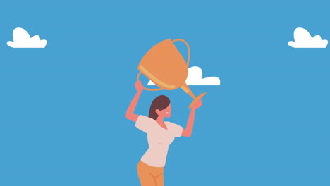 woman celebrating achievement