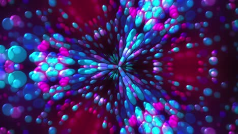 fondo generado por computadora caleidoscopio futurista de puntos de fusión multicolores. representación 3d