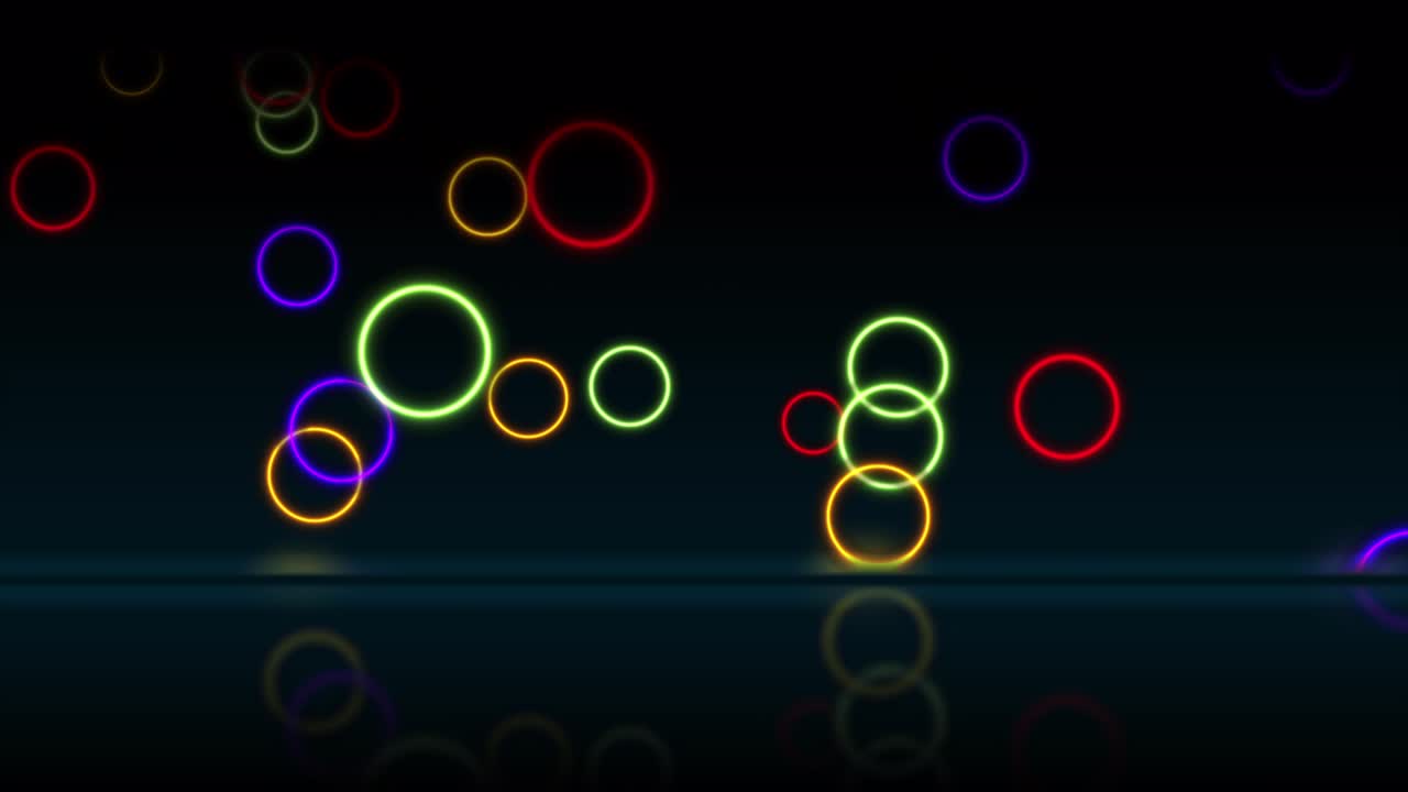 Colorful neon laser rings technology minimal motion background