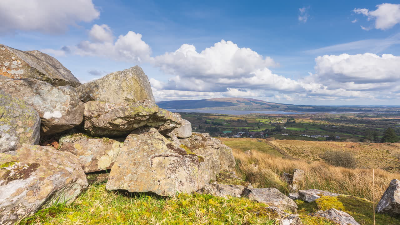 Picturesque Landscape with Mountains and Clouds