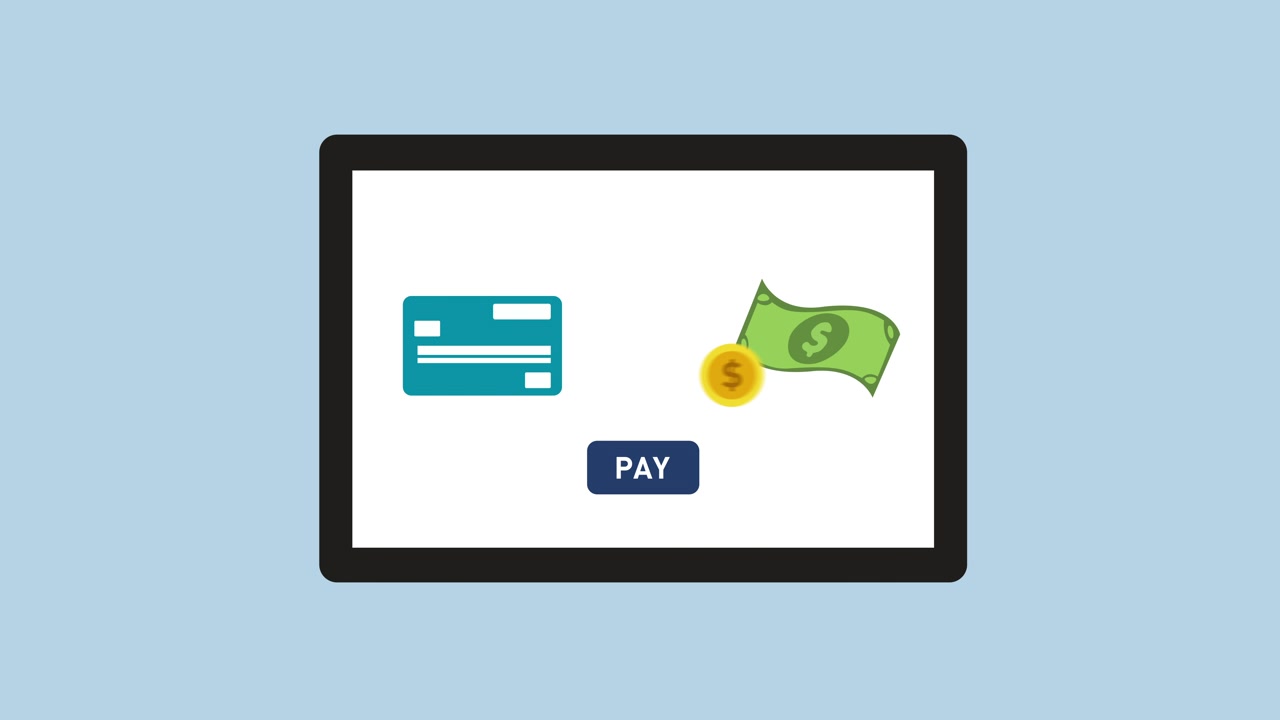 Digital Payment Interface with Credit Card and Currency Icons