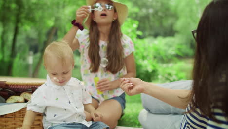 family having picnic outdoor