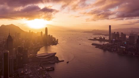 hyperlapse in hong kong city evening by dji drones mavic3
